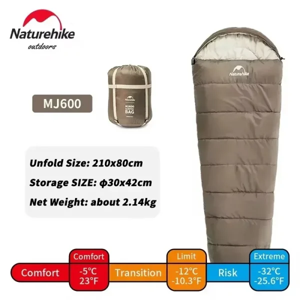 sac de couchage 3 saisons trekking brun